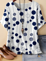 Damen Polka Dots Dreiviertelärmel T-Shirts T-Shirt Rundhals Retro Frühling/Herbst Oberteile