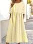 Damen Gestreift Halbarm Sommer Kleid Rundhals Täglich Lässig Maxikleid Blusenkleid A-Linien-Kleid