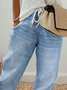 Damen Grafik mit Denim-Imitat-Print Knöchelhose Hose Retro Frühling/Herbst Hose
