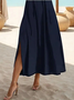 Damen Anker Kurzarm Sommer Print Kleid V-Ausschnitt Täglich Lässig Maxikleid X-Linie Kleid