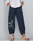 Damen Geblümt Caprihosen Hose Lässig Sommer Hose