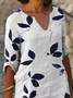 Damen Geblümt Halbarm Sommer Print Kleid V-Ausschnitt Täglich Lässig Mini Etuikleid H-Linie Kleid