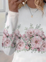 Damen Geblümt Langarm T-Shirts T-Shirt Rundhals Print Lässig Frühling/Herbst T-Shirt mit Grafik Oberteile
