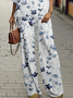 Damen Geblümt Print Zweiteiliges Set Täglich Langarm Lässig Frühling/Herbst Bluse mit Hose Matching Set
