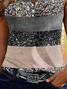 Damen Ärmellos Tanktop Oberteile Leibchen Sommer Gestreift Print V-Ausschnitt Täglich Lässig Oberteile