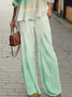 Damen Abstrakt Print Zweiteiliges Set Täglich Langarm Lässig Frühling/Herbst Bluse mit Hose Matching Set