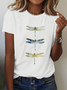 Damen Libelle Kurzarm T-Shirts T-Shirt Rundhals Print Lässig Sommer T-Shirt mit Grafik Oberteile