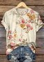 Damen Geblümt Kurzarm T-Shirts T-Shirt Rundhals Lässig Sommer Oberteile