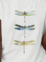 Damen Libelle Kurzarm T-Shirts T-Shirt Rundhals Print Lässig Sommer T-Shirt mit Grafik Oberteile