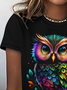 Damen Tier Kurzarm T-Shirts T-Shirt Rundhals Print Lässig Sommer T-Shirt mit Grafik Oberteile
