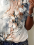 Damen Geblümt Kurzarm T-Shirts T-Shirt Rundhals Print Lässig Sommer T-Shirt mit Grafik Oberteile