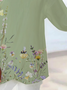 Damen Geblümt Kurzarm Bluse Sommer Print V-Ausschnitt Täglich Lässig Oberteile