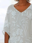 Damen Geblümt Kurzarm Bluse Sommer Print V-Ausschnitt Täglich Lässig Oberteile