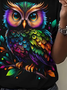 Damen Tier Kurzarm T-Shirts T-Shirt Rundhals Print Lässig Sommer T-Shirt mit Grafik Oberteile