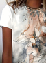 Damen Geblümt Kurzarm T-Shirts T-Shirt Rundhals Print Lässig Sommer T-Shirt mit Grafik Oberteile