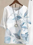 Damen Geblümt Print Zweiteiliges Set Täglich Halbarm Lässig Sommer Bluse mit Hose Matching Set