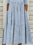 Damen Gestreift Kurzarm Sommer Print Kleid Rundhals Täglich Lässig Maxikleid Etuikleid H-Linie Kleid