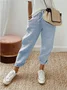 Damen Unifarben Lang Hose Lässig Frühling/Herbst Hose
