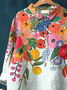 Damen Geblümt Langarm Bluse Frühling/Herbst Print Hemdkragen Täglich Lässig Oberteile