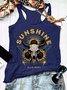 Damen Ärmellos Tanktop Oberteile Leibchen Sommer Wilder Westen U-Ausschnitt Urlaub Lässig Oberteile