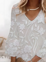 Damen Geblümt Halbarm Sommer Print Kleid V-Ausschnitt Täglich Lässig Midi Klassisch H-Linie Kleid