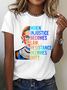 Damen Textbriefe Kurzarm T-Shirts T-Shirt Rundhals Lässig Sommer Oberteile
