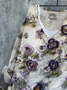 Damen Geblümt Langarm Bluse Frühling/Herbst Print V-Ausschnitt Täglich Lässig Oberteile