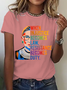 Damen Textbriefe Kurzarm T-Shirts T-Shirt Rundhals Lässig Sommer Oberteile