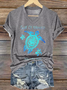 Damen Schildkröte Kurzarm T-Shirts T-Shirt V-Ausschnitt Lässig Sommer Oberteile
