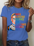 Damen Textbriefe Kurzarm T-Shirts T-Shirt Rundhals Lässig Sommer Oberteile