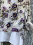 Damen Geblümt Langarm Bluse Frühling/Herbst Print V-Ausschnitt Täglich Lässig Oberteile