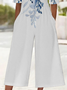 Damen Geblümt V-Ausschnitt Halbarm Lässig Sommer Jumpsuit