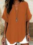Damen Unifarben Halbarm Bluse Sommer Schalkragen Täglich Lässig Oberteile