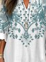 Damen Nationalität/ethn Halbarm Bluse Sommer Schalkragen Täglich Lässig Oberteile