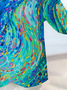 Damen Abstrakt Kurzarm Bluse Sommer Print V-Ausschnitt Täglich Lässig Oberteile