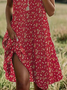 Damen Geblümt Kurzarm Sommer Print Kleid Rundhals Täglich Lässig Mini Tunika H-Linie Kleid