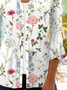 Damen Geblümt Frühling/Herbst Aufdecken Lässig Print Leicht Strickjacke