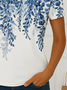 Damen Geblümt Kurzarm T-Shirts T-Shirt Rundhals Print Lässig Sommer T-Shirt mit Grafik Oberteile