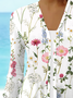 Damen Geblümt Frühling/Herbst Aufdecken Lässig Print Leicht Strickjacke