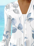 Damen Geblümt Frühling/Herbst Aufdecken Lässig Print Leicht Strickjacke