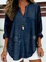 Damen Abstrakt Geometrie Halbarm Bluse Sommer Schalkragen Täglich Lässig Oberteile