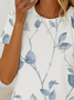 Damen Geblümt Kurzarm T-Shirts T-Shirt Rundhals Print Lässig Sommer T-Shirt mit Grafik Oberteile
