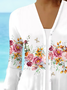 Damen Geblümt Frühling/Herbst Aufdecken Lässig Print Leicht Strickjacke