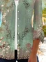 Damen Geblümt Frühling/Herbst Aufdecken Lässig Print Leicht Strickjacke