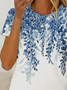 Damen Geblümt Kurzarm T-Shirts T-Shirt Rundhals Print Lässig Sommer T-Shirt mit Grafik Oberteile