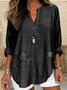 Damen Abstrakt Geometrie Halbarm Bluse Sommer Schalkragen Täglich Lässig Oberteile
