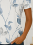 Damen Geblümt Kurzarm T-Shirts T-Shirt Rundhals Print Lässig Sommer T-Shirt mit Grafik Oberteile