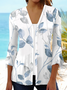 Damen Geblümt Frühling/Herbst Aufdecken Lässig Print Leicht Strickjacke