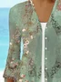 Damen Geblümt Frühling/Herbst Aufdecken Lässig Print Leicht Strickjacke