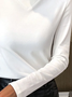 Damen Unifarben Langarm Bluse Frühling/Herbst Print Täglich Lässig Oberteile